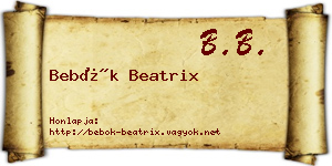 Bebők Beatrix névjegykártya