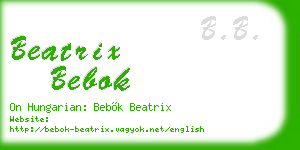 beatrix bebok business card
